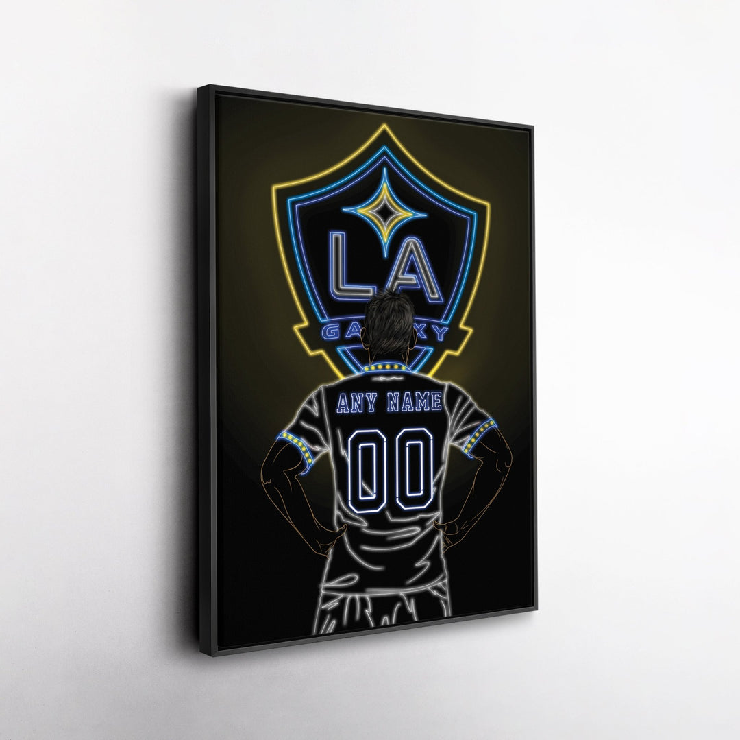 LA Galaxy Personalized Jersey Canvas | Neon Wall Art - CanvasNeon