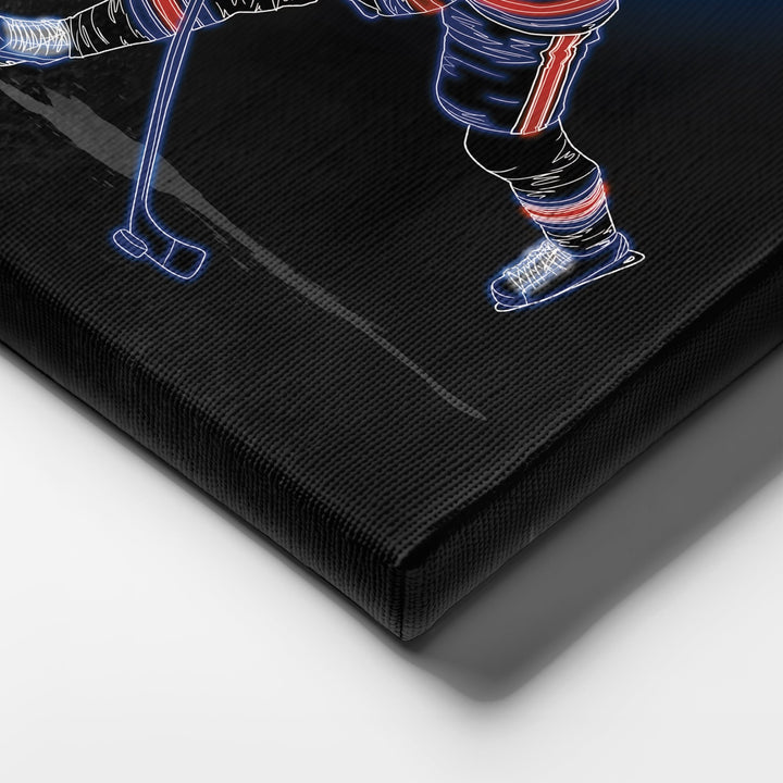 Leon Draisaitl Neon Canvas Art | Oilers Wall Decor - CanvasNeon