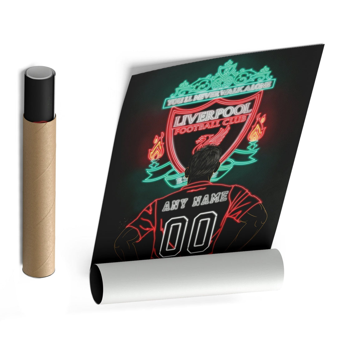 Liverpool Personalized Jersey Canvas | Neon Wall Art - CanvasNeon