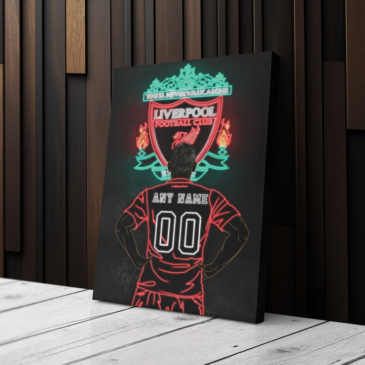 Liverpool Personalized Jersey Canvas | Neon Wall Art - CanvasNeon