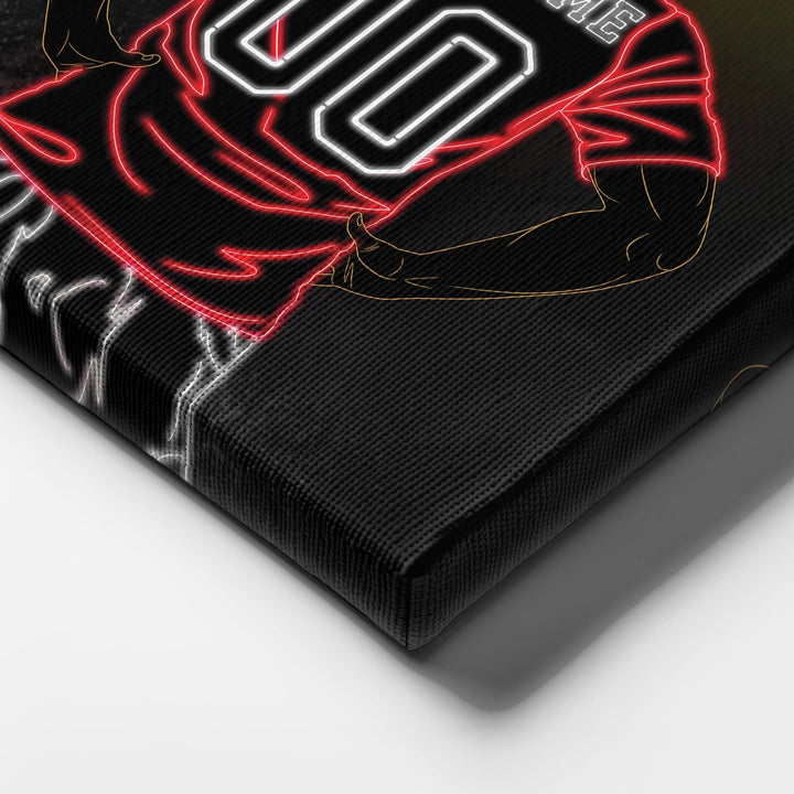 Manchester United Personalized Jersey Canvas | Neon Wall Art - CanvasNeon