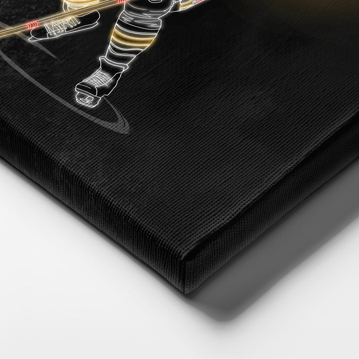 Mario Lemieux Neon Canvas Art | Penguins Wall Decor - CanvasNeon