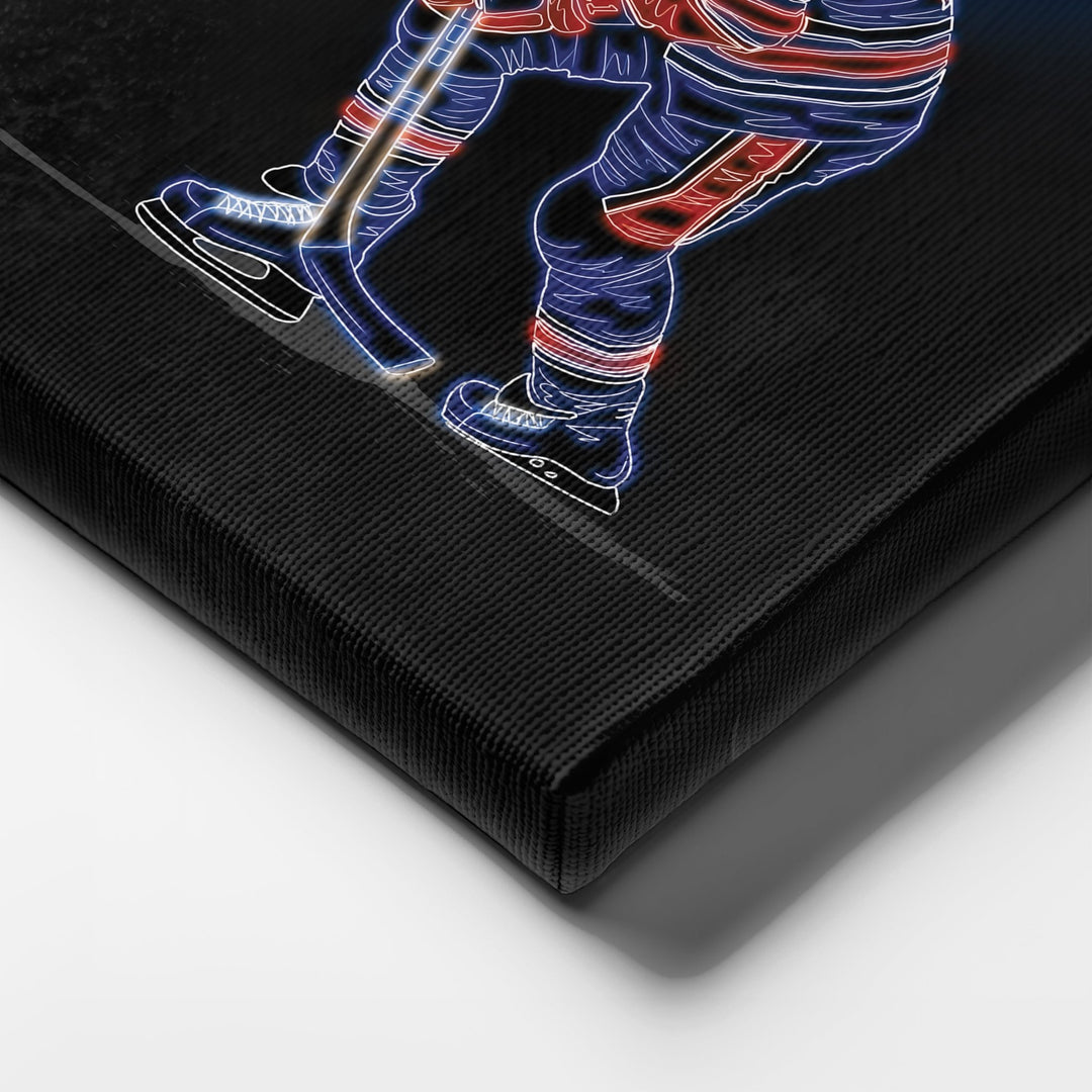 Mark Messier Neon Canvas Art | Oilers Wall Decor - CanvasNeon