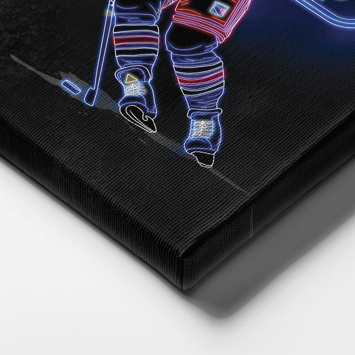 Mark Messier Neon Canvas Art | Rangers Wall Decor - CanvasNeon