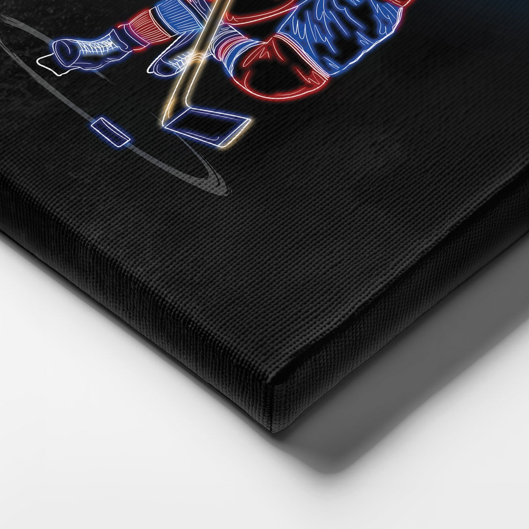 Maurice Richard Neon Canvas Art | Canadiens Wall Decor - CanvasNeon