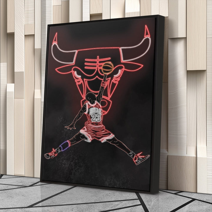Michael Jordan Neon Canvas Art | Bulls Wall Decor - CanvasNeon