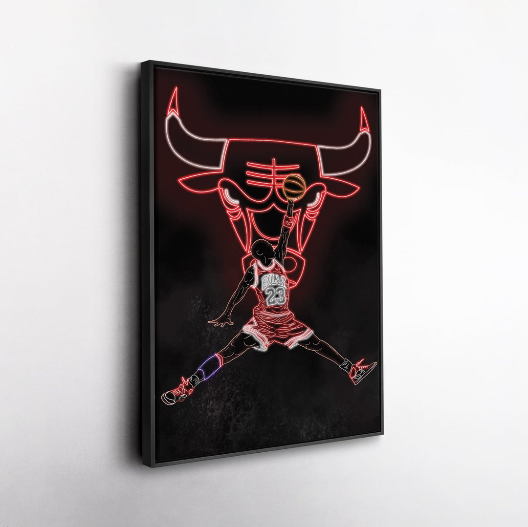 Michael Jordan Neon Canvas Art | Bulls Wall Decor - CanvasNeon