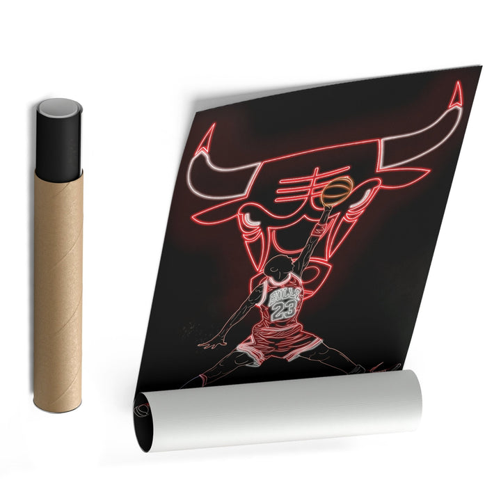 Michael Jordan Neon Canvas Art | Bulls Wall Decor - CanvasNeon