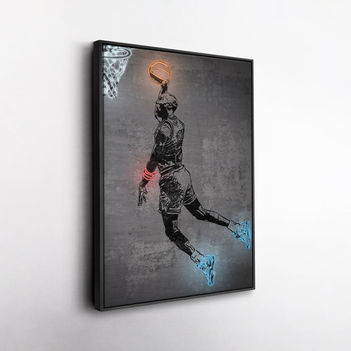 Michael Jordan Neon Canvas Art | Modern Wall Decor for Bulls Fans - CanvasNeon