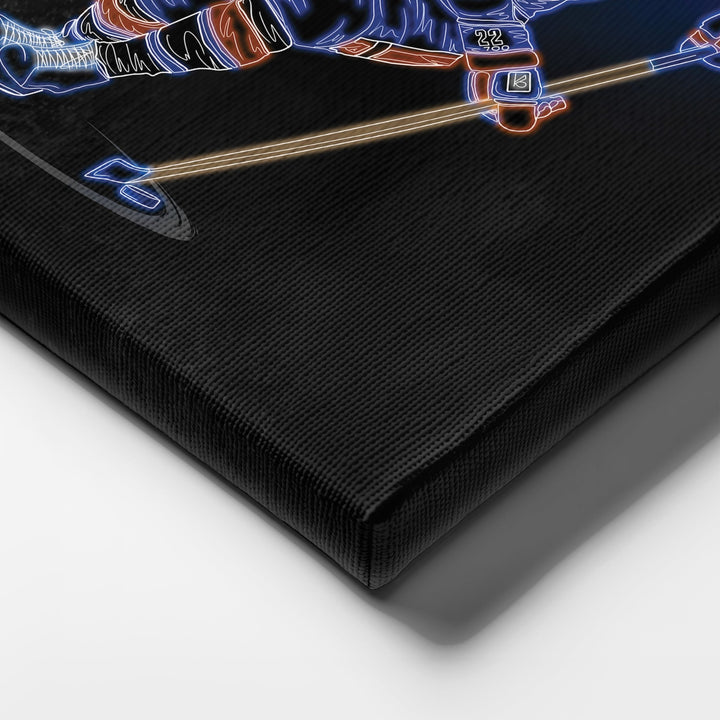 Mike Bossy Neon Canvas Art | Islanders Wall Decor - CanvasNeon