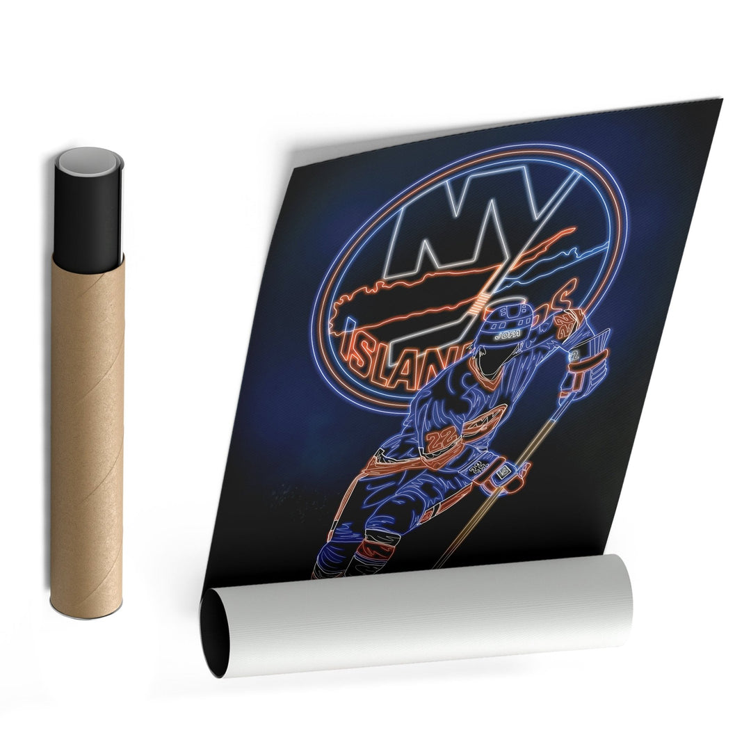 Mike Bossy Neon Canvas Art | Islanders Wall Decor - CanvasNeon