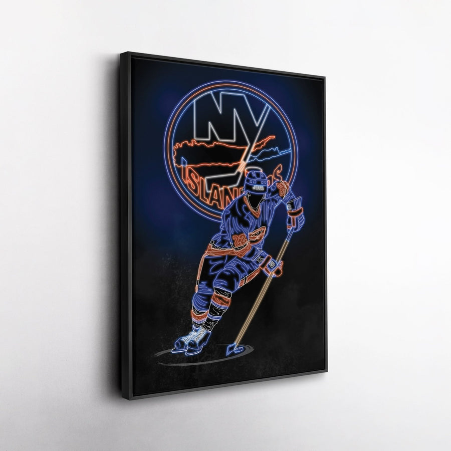 Mike Bossy Neon Canvas Art | Islanders Wall Decor - CanvasNeon