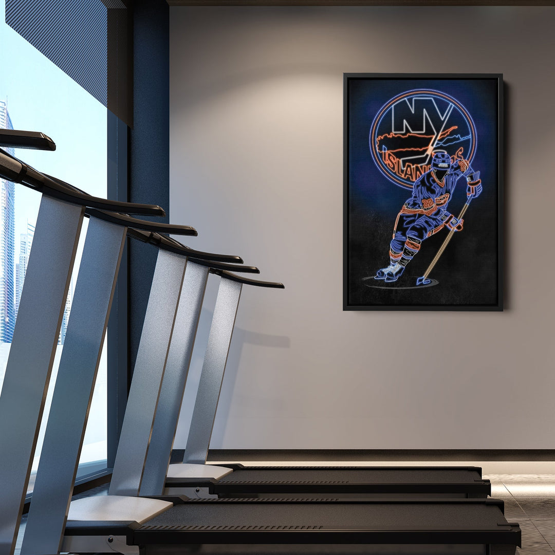 Mike Bossy Neon Canvas Art | Islanders Wall Decor - CanvasNeon