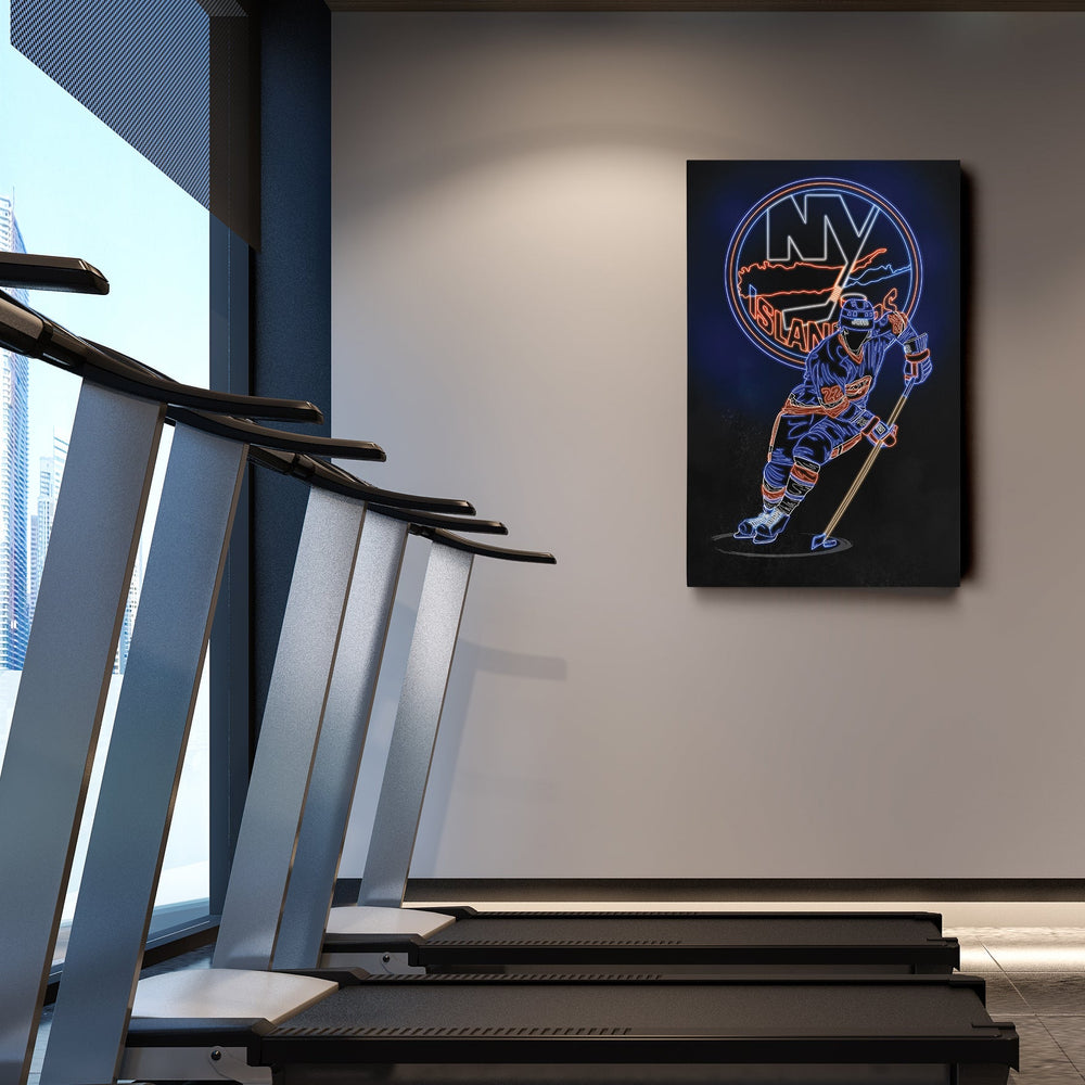 Mike Bossy Neon Canvas Art | Islanders Wall Decor - CanvasNeon