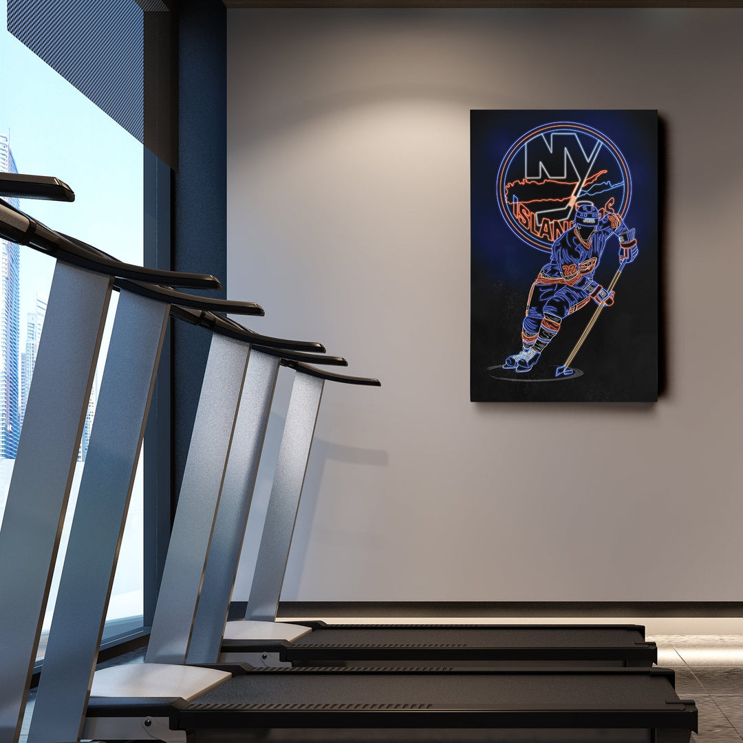 Mike Bossy Neon Canvas Art | Islanders Wall Decor - CanvasNeon