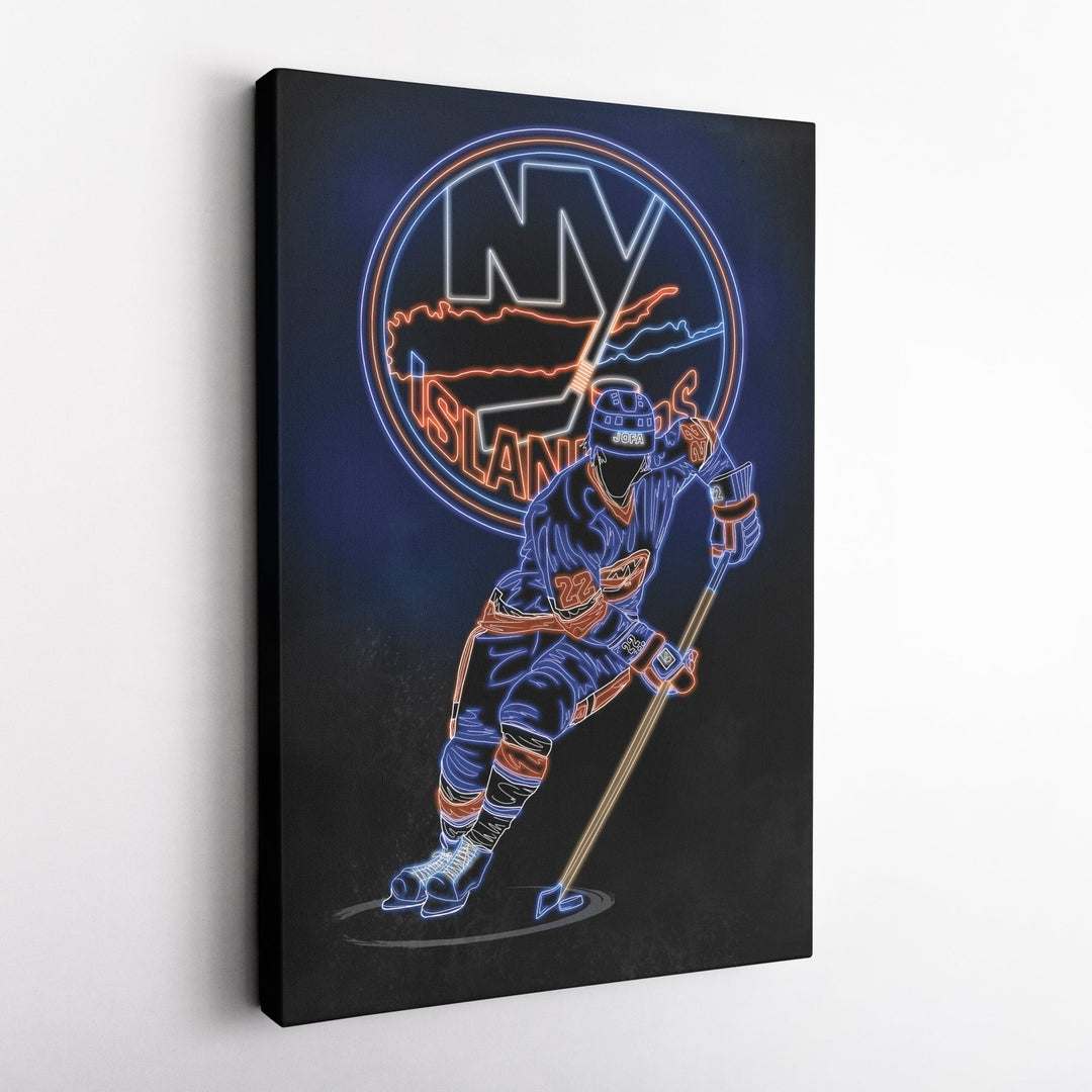 Mike Bossy Neon Canvas Art | Islanders Wall Decor - CanvasNeon
