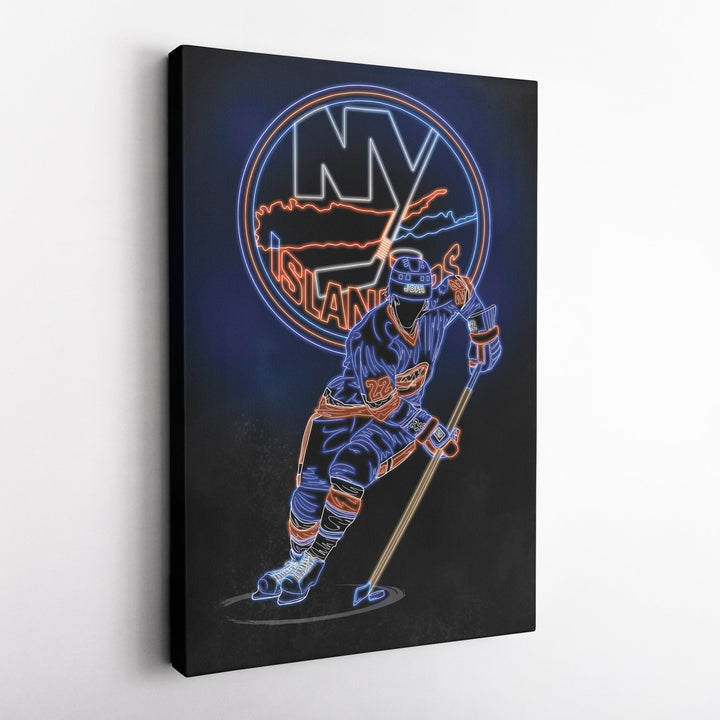 Mike Bossy Neon Canvas Art | Islanders Wall Decor - CanvasNeon