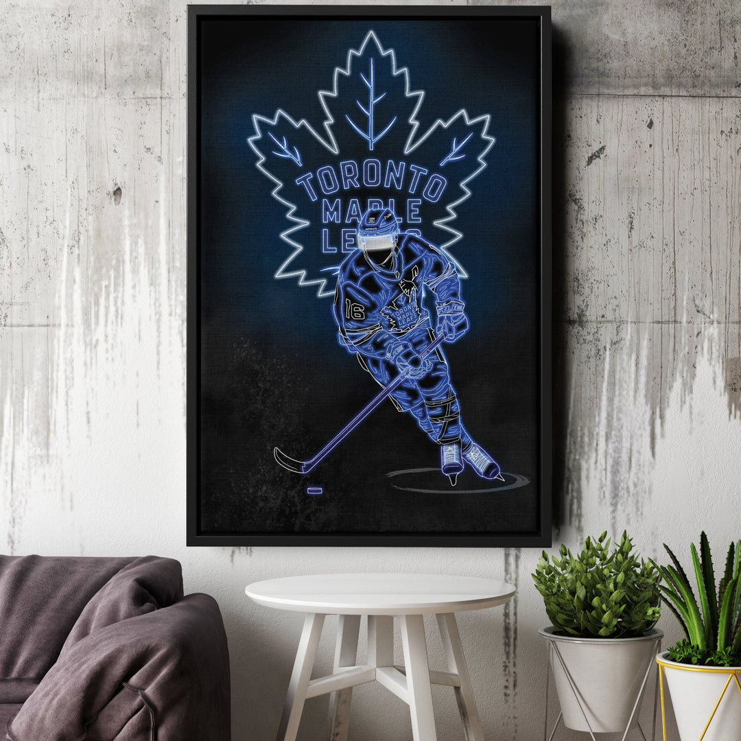 Mitchell Marner Neon Canvas Art | Leafs Wall Decor - CanvasNeon