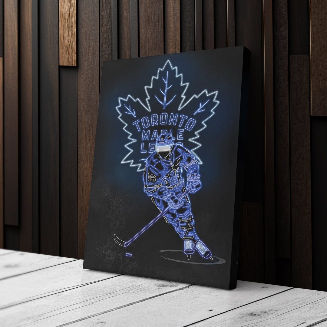 Mitchell Marner Neon Canvas Art | Leafs Wall Decor - CanvasNeon