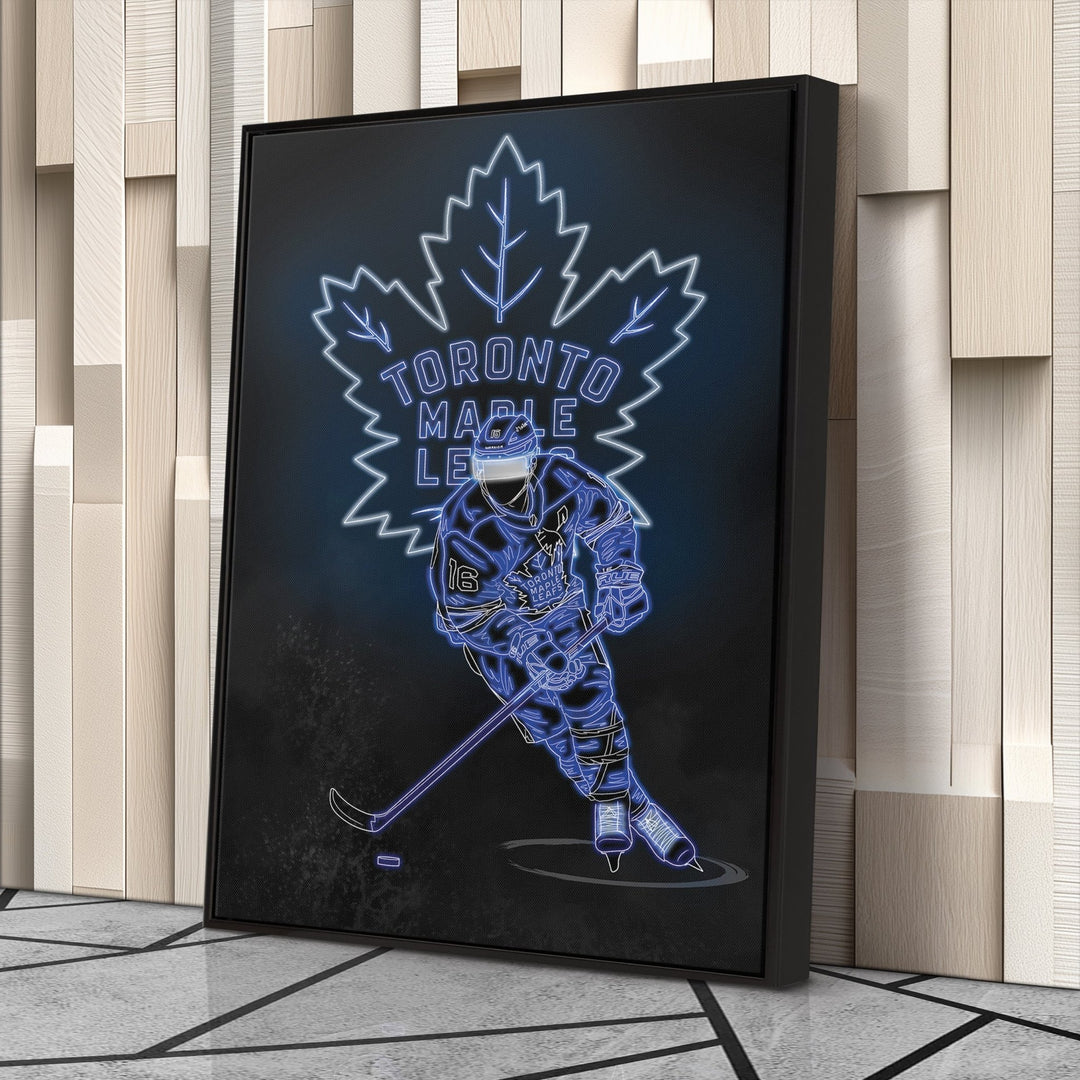 Mitchell Marner Neon Canvas Art | Leafs Wall Decor - CanvasNeon