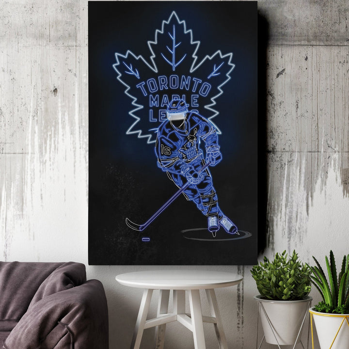 Mitchell Marner Neon Canvas Art | Leafs Wall Decor - CanvasNeon