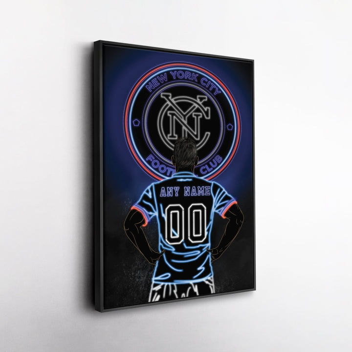 New York City FC Personalized Jersey Canvas | Neon Wall Art - CanvasNeon