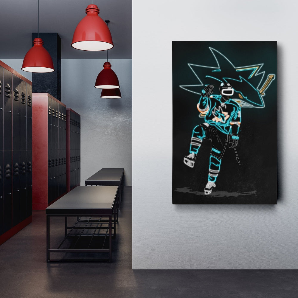Patrick Marleau Neon Canvas Art | Sharks Wall Decor - CanvasNeon