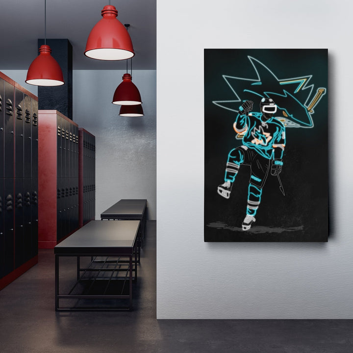 Patrick Marleau Neon Canvas Art | Sharks Wall Decor - CanvasNeon
