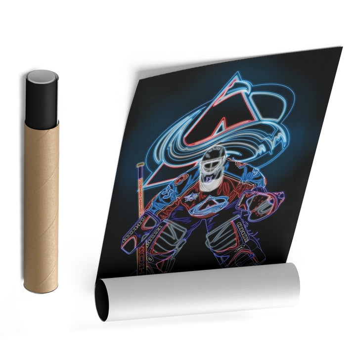 Patrick Roy Neon Canvas Art | Avalanche Wall Decor - CanvasNeon