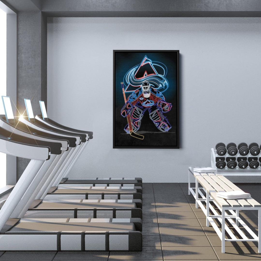 Patrick Roy Neon Canvas Art | Avalanche Wall Decor - CanvasNeon