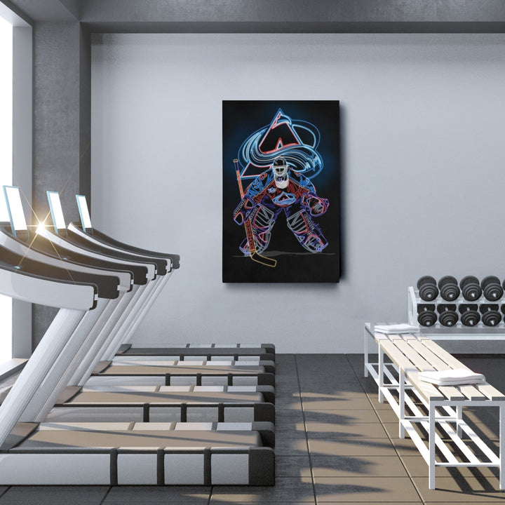 Patrick Roy Neon Canvas Art | Avalanche Wall Decor - CanvasNeon