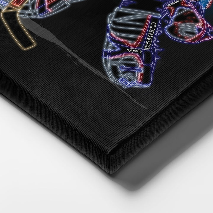 Patrick Roy Neon Canvas Art | Avalanche Wall Decor - CanvasNeon