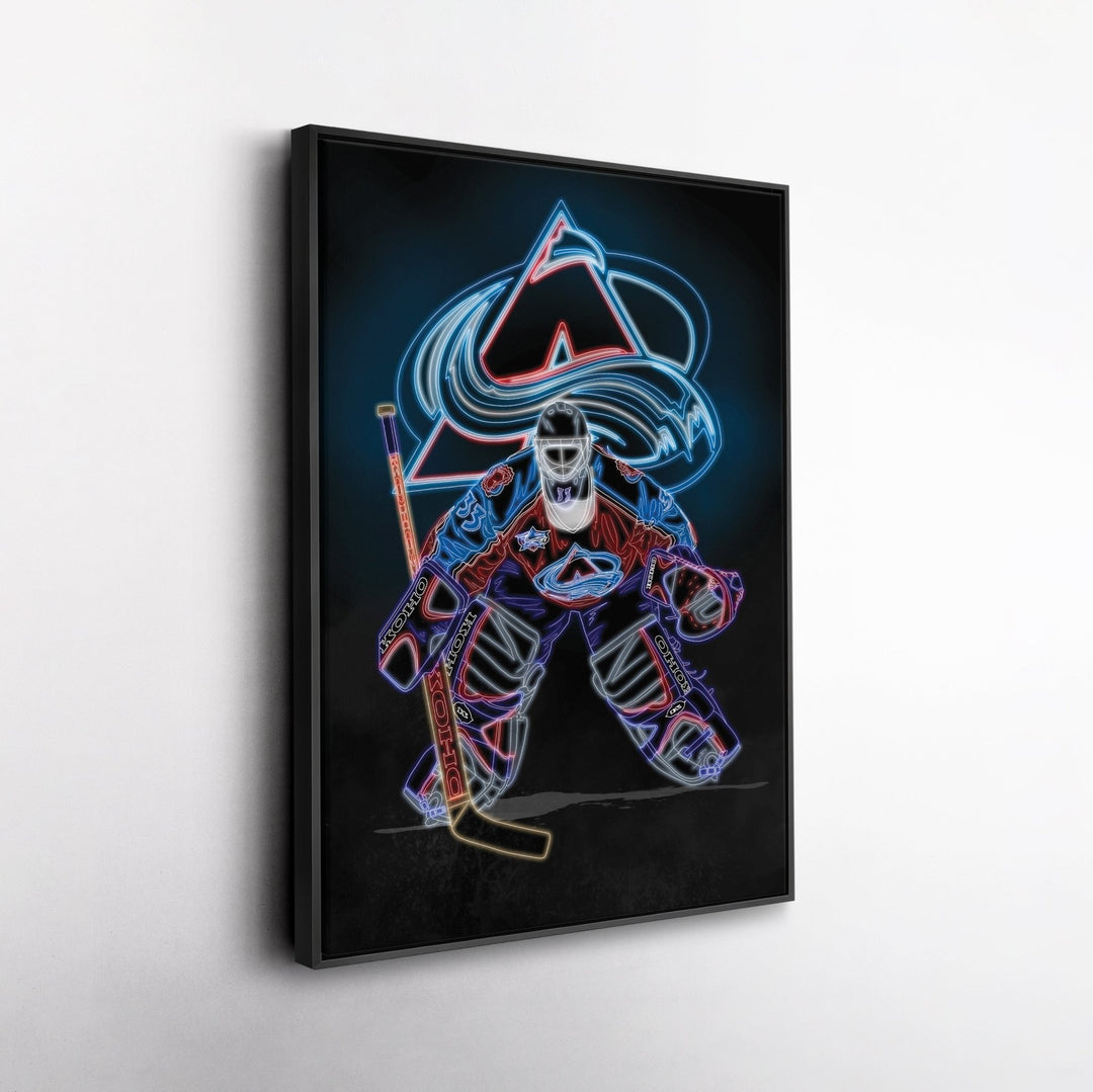 Patrick Roy Neon Canvas Art | Avalanche Wall Decor - CanvasNeon