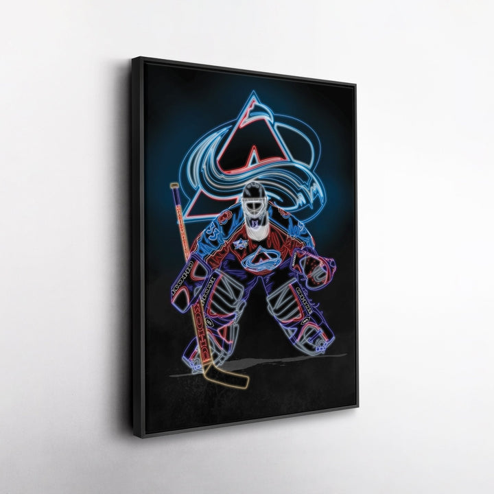 Patrick Roy Neon Canvas Art | Avalanche Wall Decor - CanvasNeon