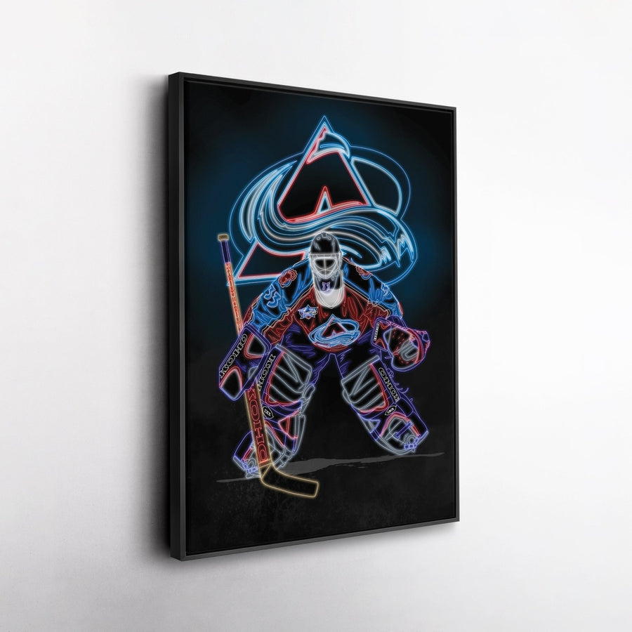 Patrick Roy Neon Canvas Art | Avalanche Wall Decor - CanvasNeon