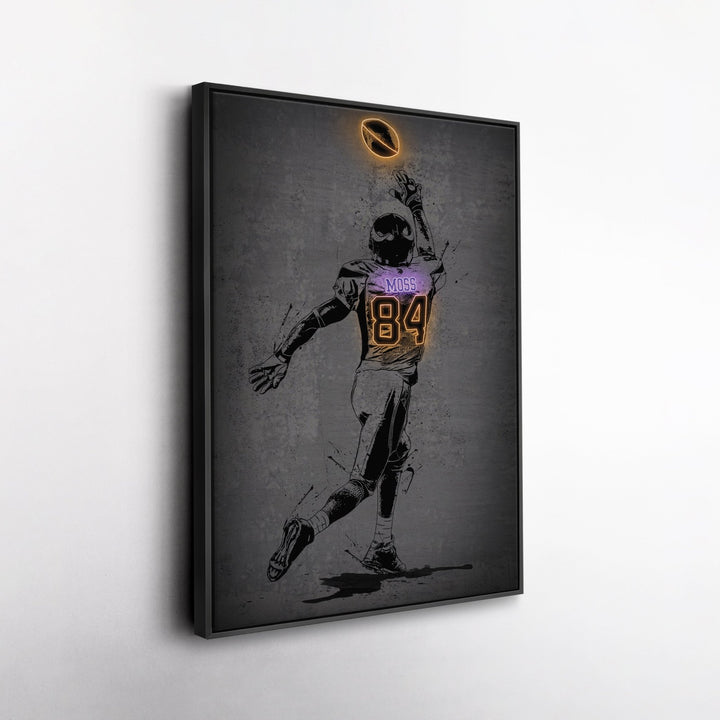 Randy Moss Neon Canvas Art | Modern Wall Decor for Vikings Fans - CanvasNeon