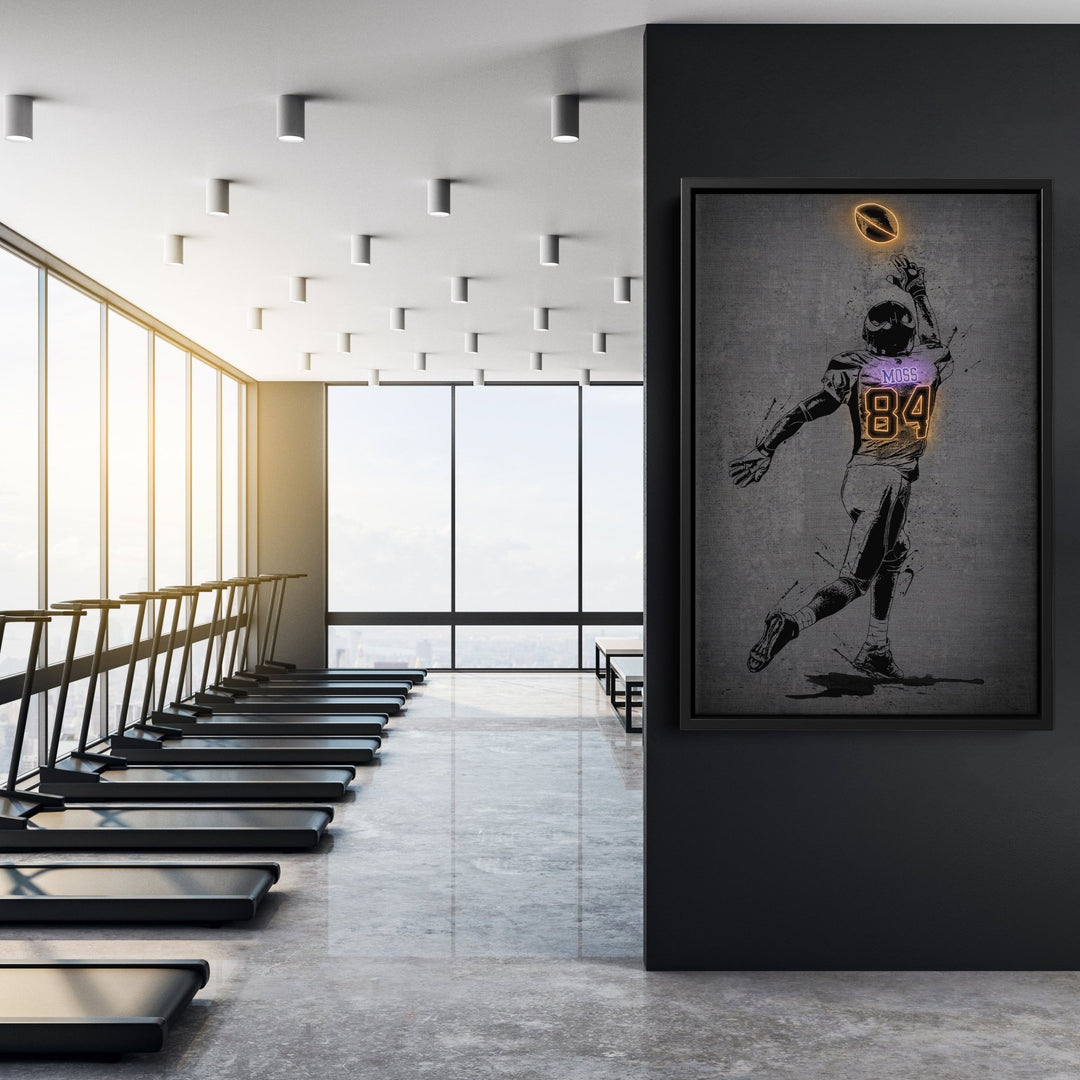 Randy Moss Neon Canvas Art | Modern Wall Decor for Vikings Fans - CanvasNeon