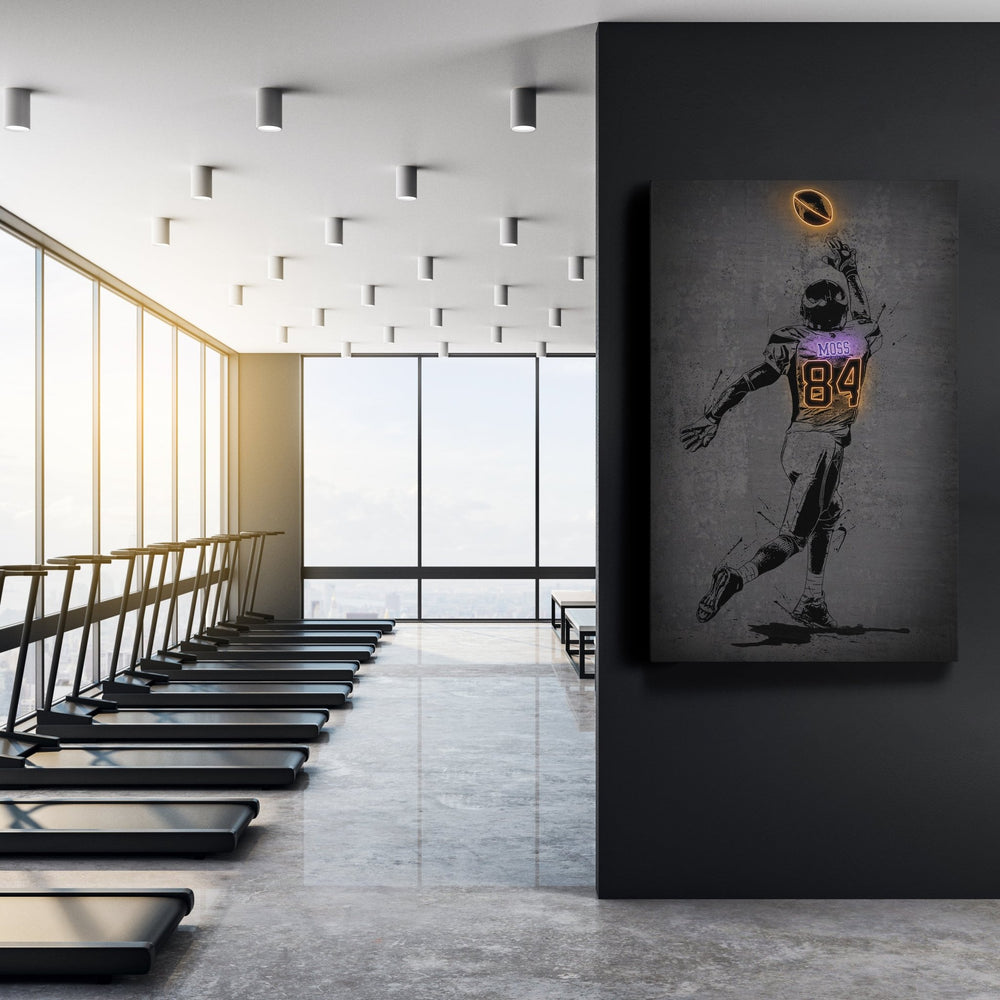 Randy Moss Neon Canvas Art | Modern Wall Decor for Vikings Fans - CanvasNeon