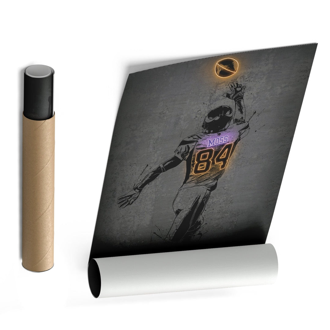 Randy Moss Neon Canvas Art | Modern Wall Decor for Vikings Fans - CanvasNeon
