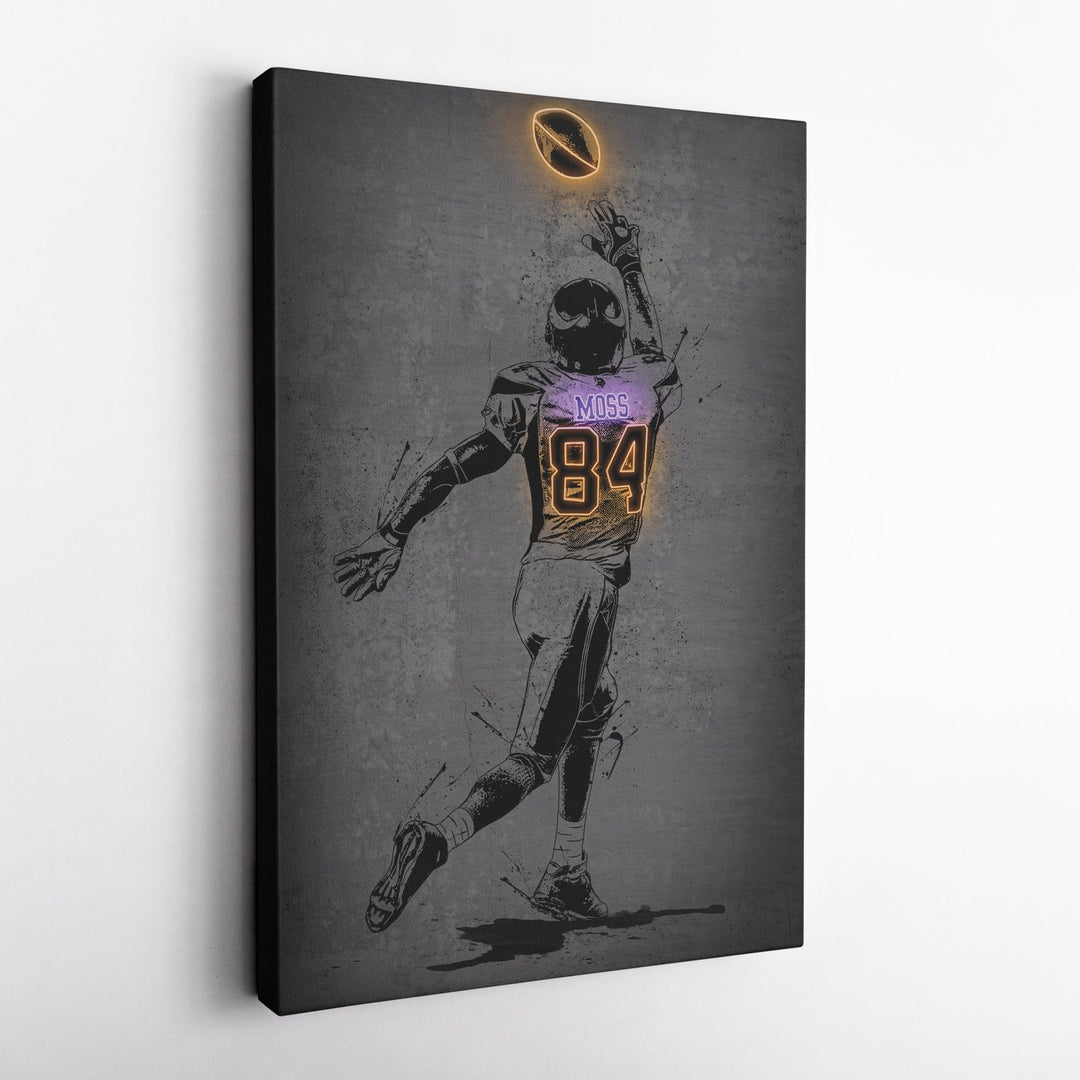 Randy Moss Neon Canvas Art | Modern Wall Decor for Vikings Fans - CanvasNeon