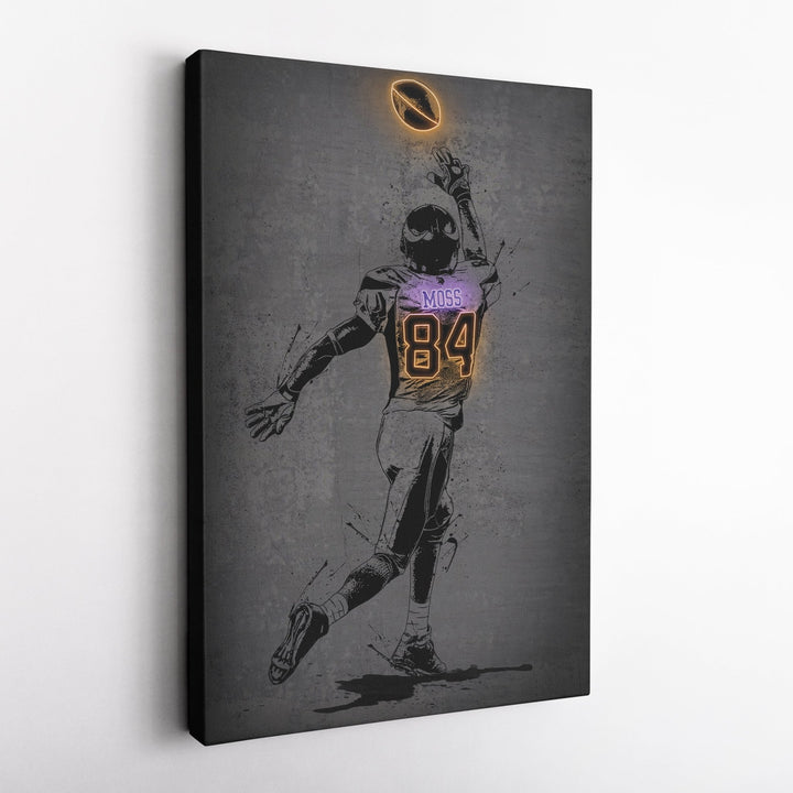 Randy Moss Neon Canvas Art | Modern Wall Decor for Vikings Fans - CanvasNeon
