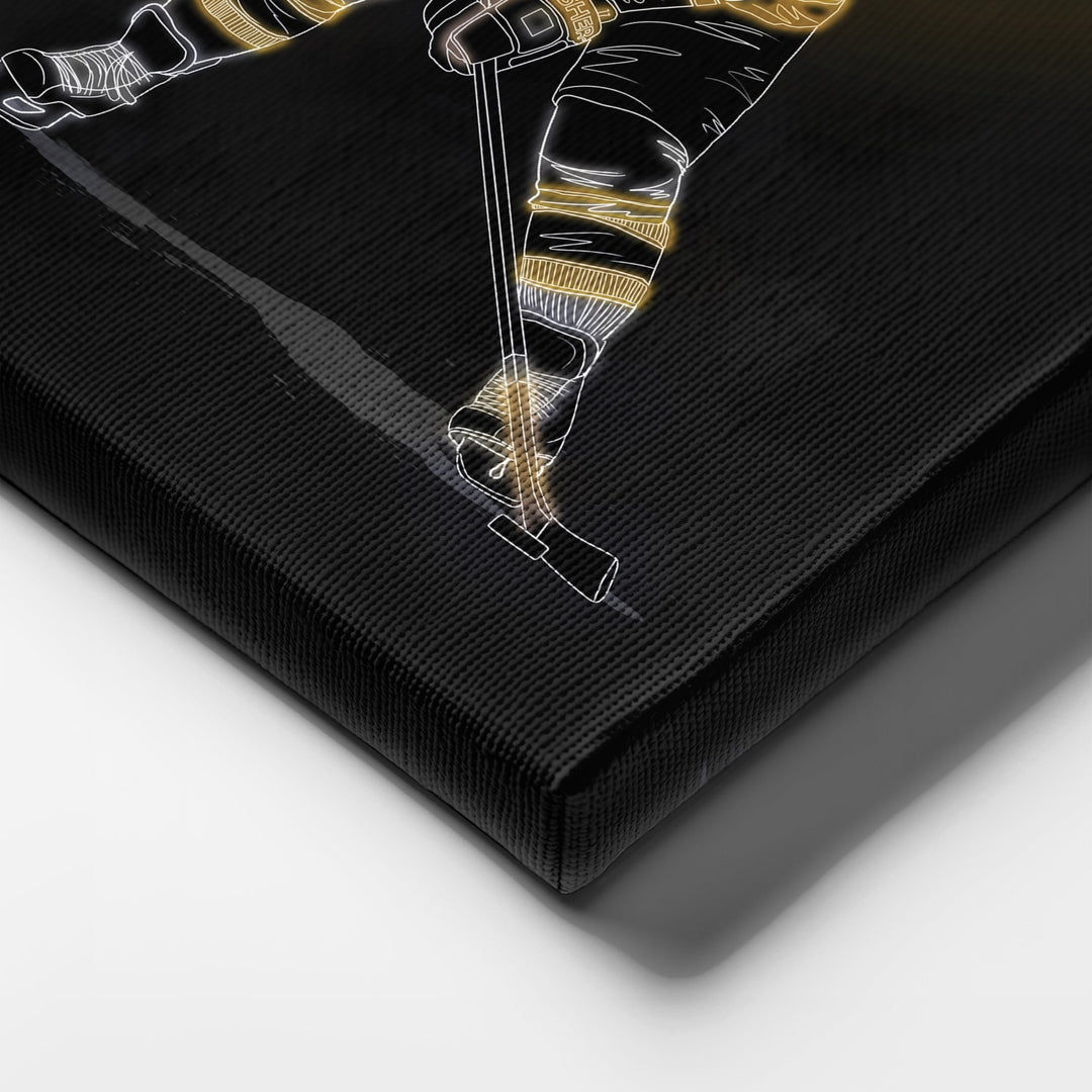Ray Bourque Neon Canvas Art | Bruins Wall Decor - CanvasNeon