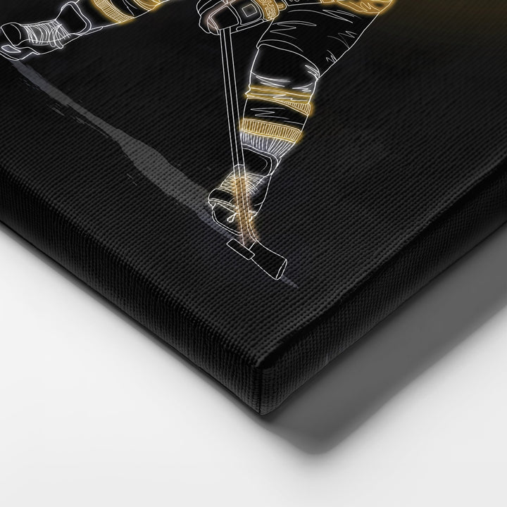 Ray Bourque Neon Canvas Art | Bruins Wall Decor - CanvasNeon