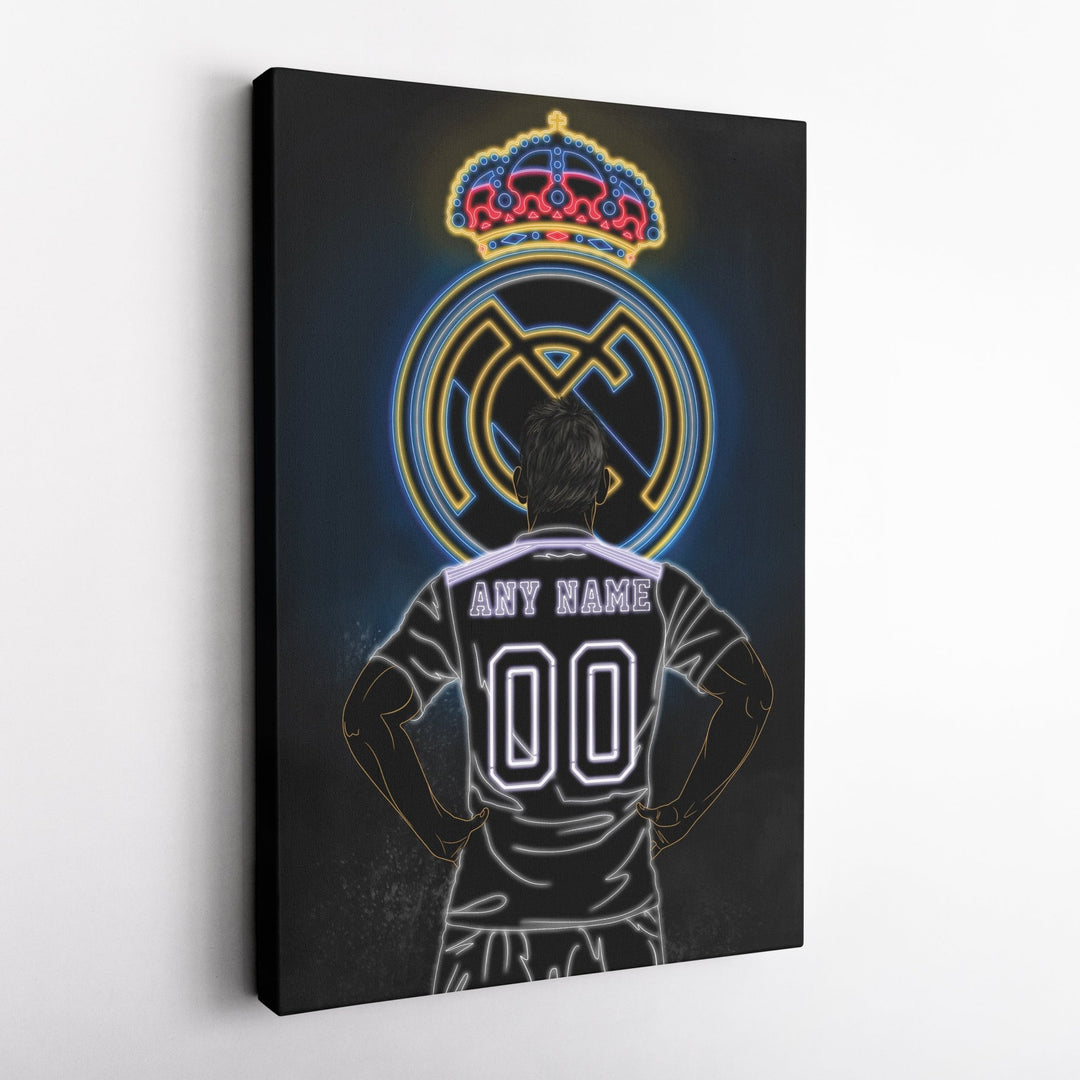 Real Madrid Personalized Jersey Canvas | Neon Wall Art - CanvasNeon