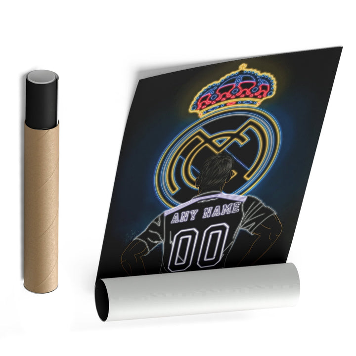 Real Madrid Personalized Jersey Canvas | Neon Wall Art - CanvasNeon