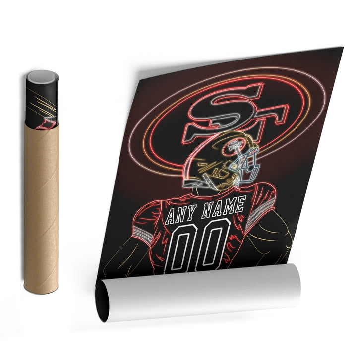 San Francisco 49ers Personalized Jersey Canvas | Neon Wall Art - CanvasNeon