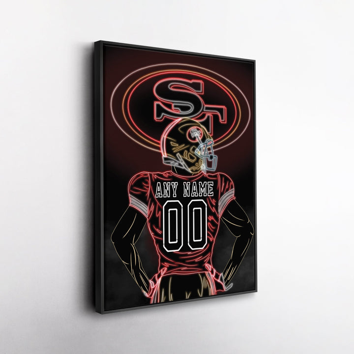 San Francisco 49ers Personalized Jersey Canvas | Neon Wall Art - CanvasNeon