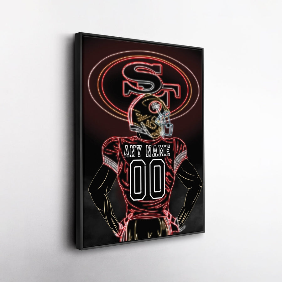 San Francisco 49ers Personalized Jersey Canvas | Neon Wall Art - CanvasNeon