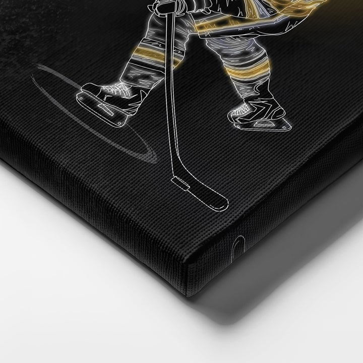 Sidney Crosby Neon Canvas Art | Penguins Wall Decor - CanvasNeon