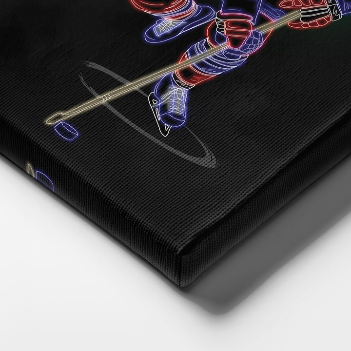 Stan Mikita Neon Canvas Art | Blackhawks Wall Decor - CanvasNeon